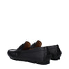 Versace Black Leather Slip-On Loafers Versace