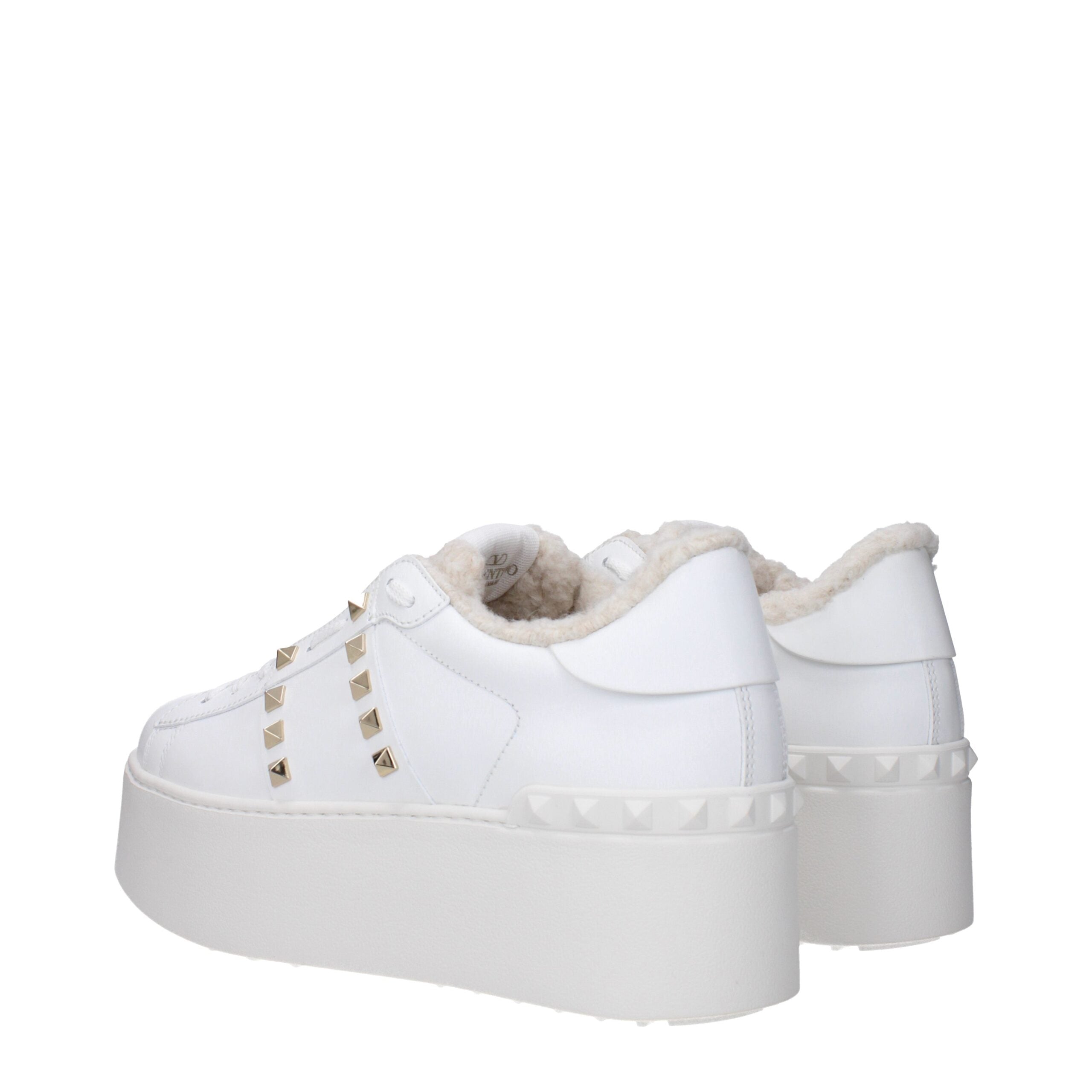 Valentino Garavani White Leather Platform Sneakers Valentino Garavani