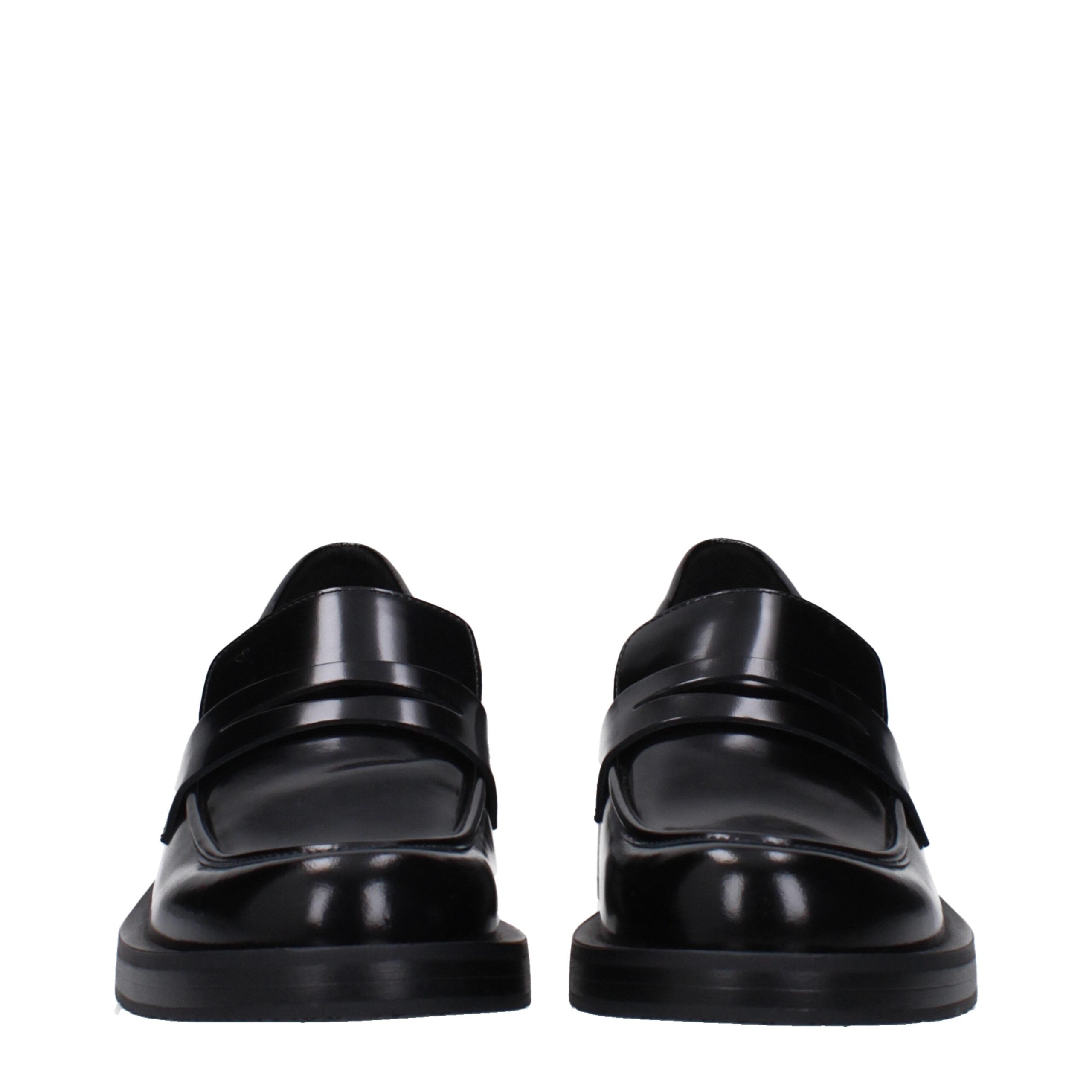 Stuart Weitzman Black Leather Slip-On Loafers Stuart Weitzman