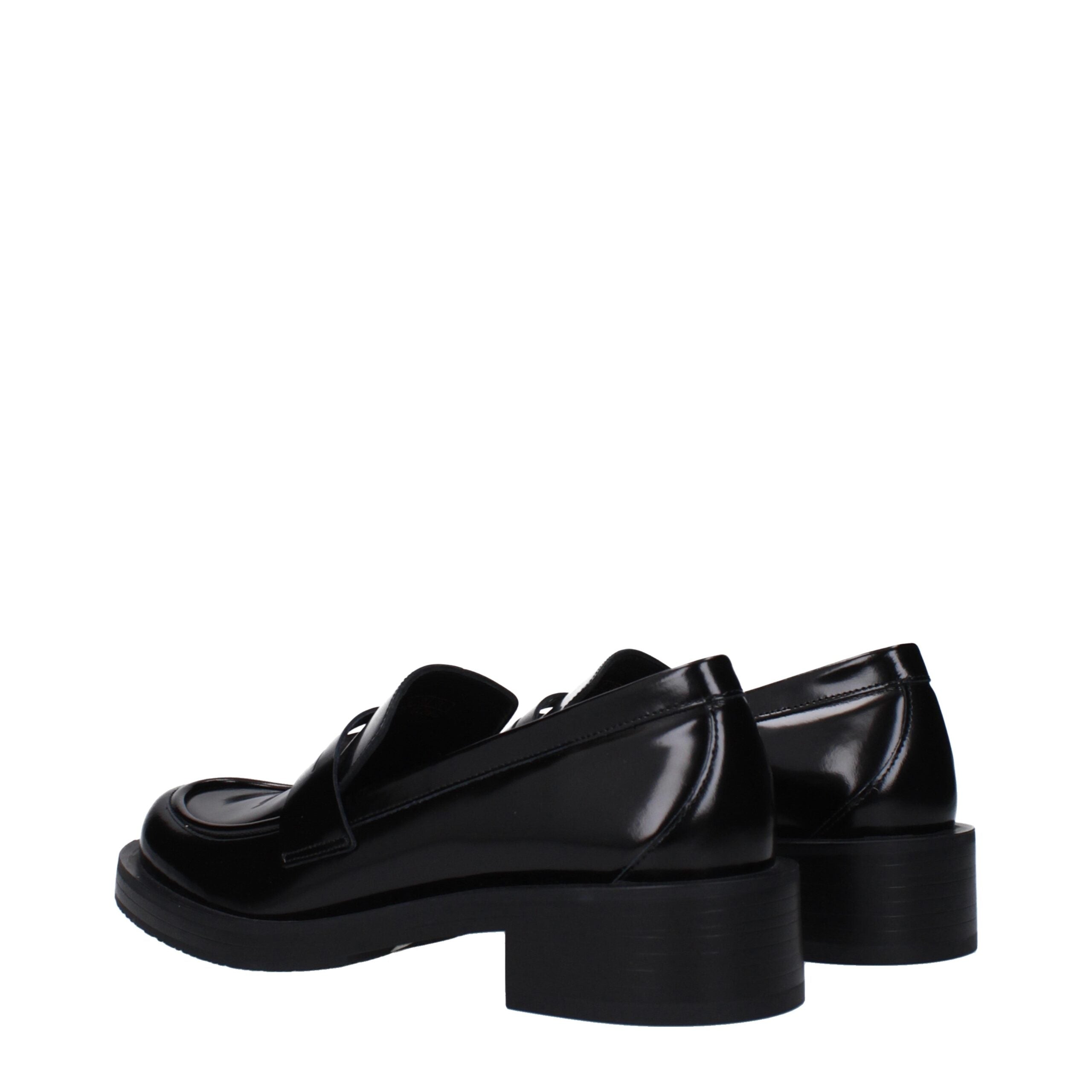 Stuart Weitzman Black Leather Slip-On Loafers Stuart Weitzman