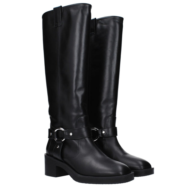 Stuart Weitzman Black Leather High Heel Boots Stuart Weitzman