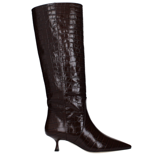 Stuart Weitzman Brown Leather High Heel Boots Stuart Weitzman