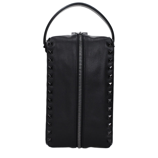 Valentino Garavani Black Leather Clutch Bags Valentino Garavani