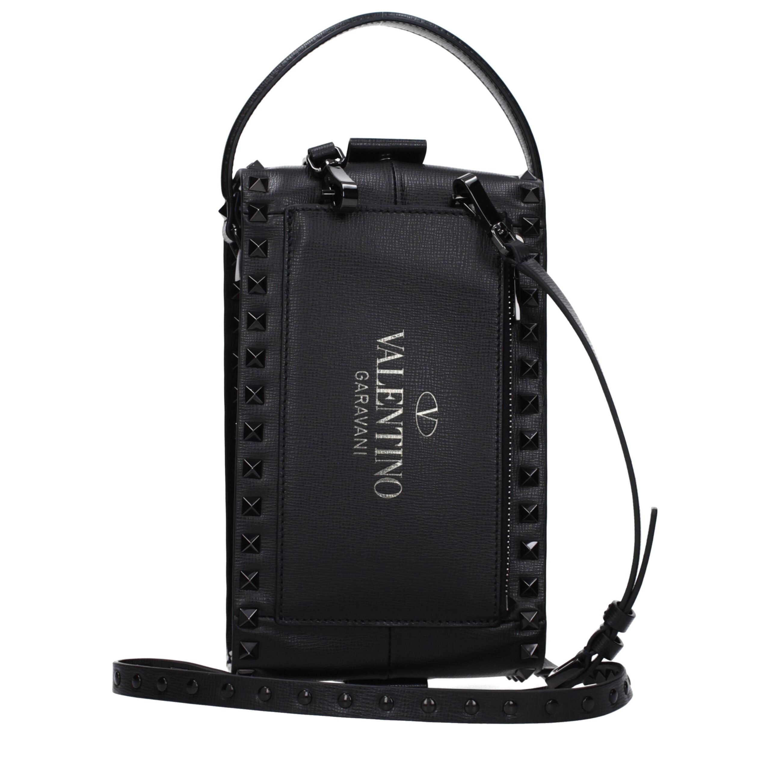 Valentino Garavani Black Leather Clutch Bags Valentino Garavani