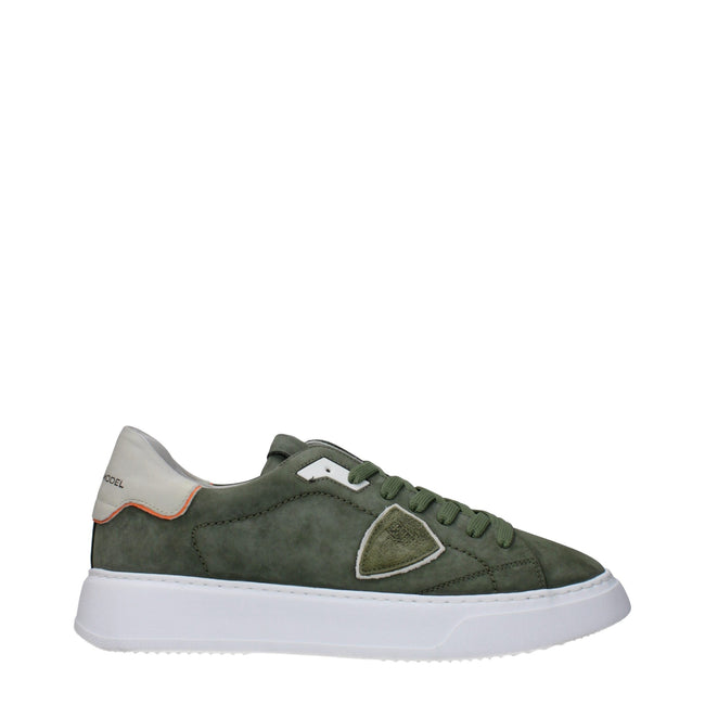 Philippe Model Green Leather Low Tops Philippe Model
