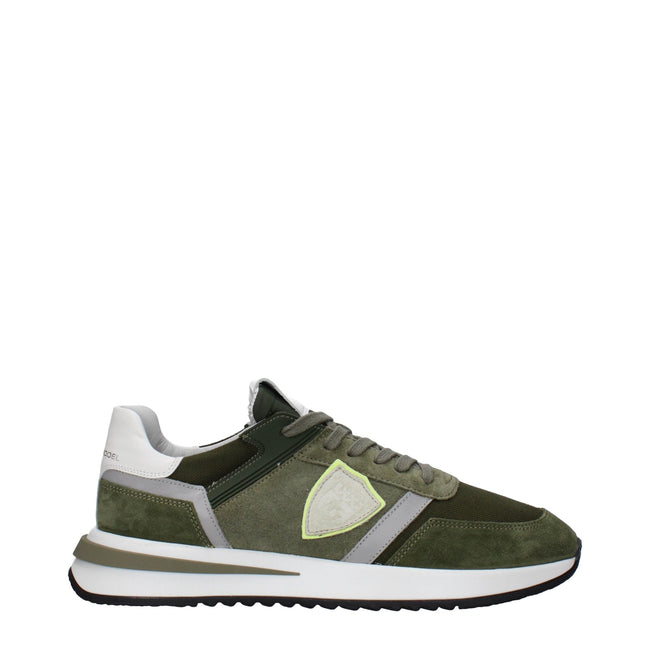 Philippe Model Green Leather Athletic Sneakers Philippe Model