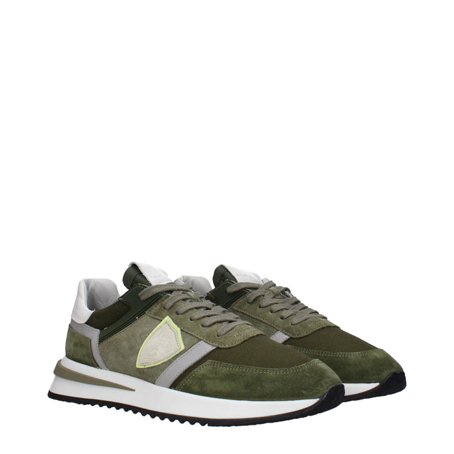 Philippe Model Green Leather Athletic Sneakers Philippe Model