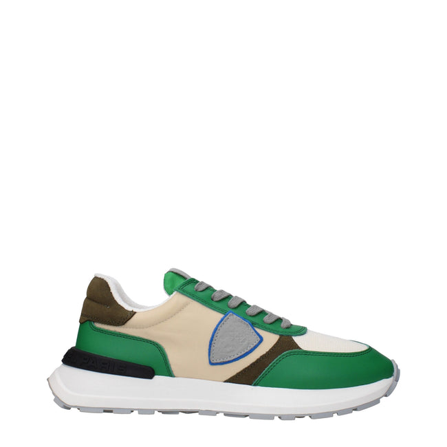 Philippe Model Green Fabric Athletic Sneakers Philippe Model