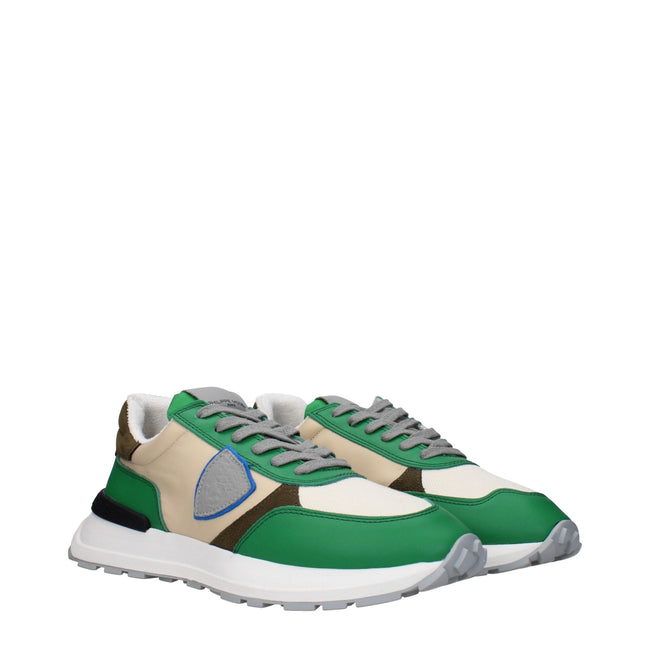 Philippe Model Green Fabric Athletic Sneakers Philippe Model
