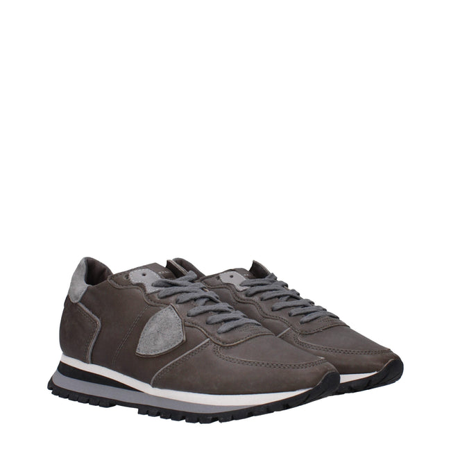 Philippe Model Gray Leather Sneakers Philippe Model