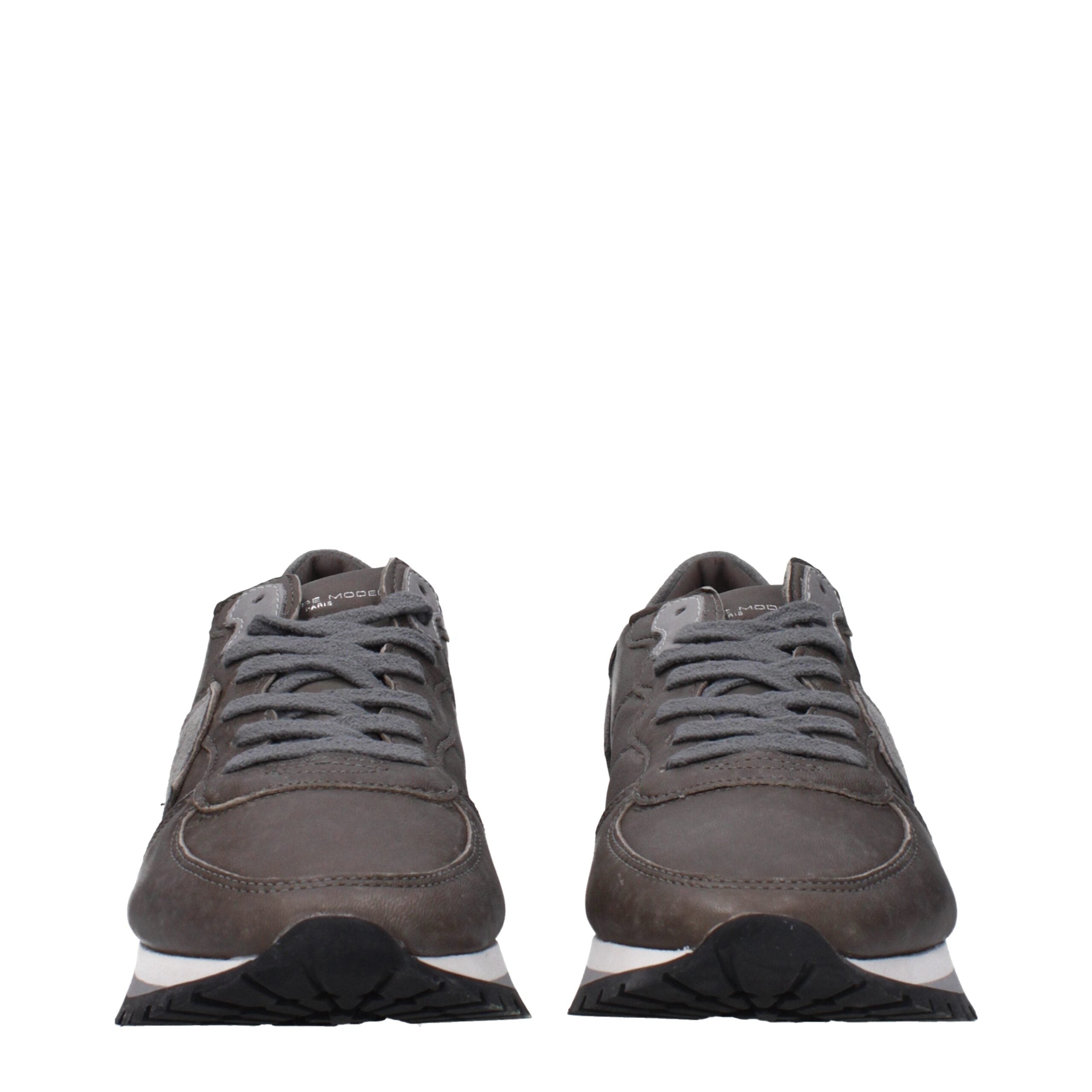 Philippe Model Gray Leather Sneakers Philippe Model