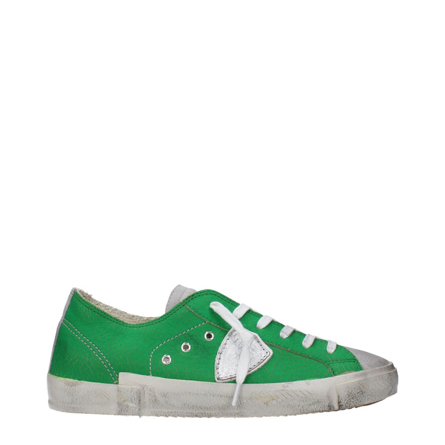 Philippe Model Green Leather Low Tops Philippe Model