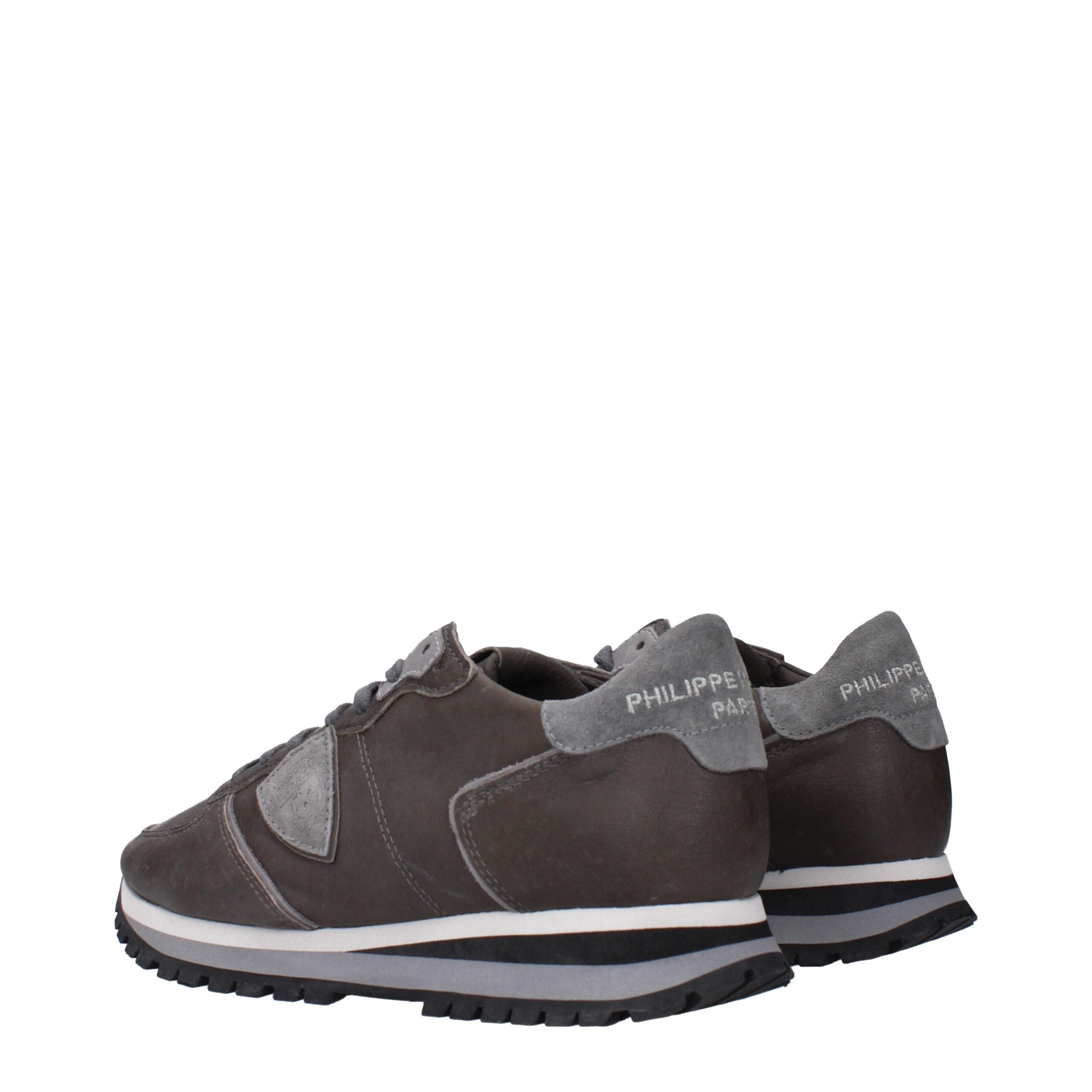 Philippe Model Gray Leather Sneakers Philippe Model