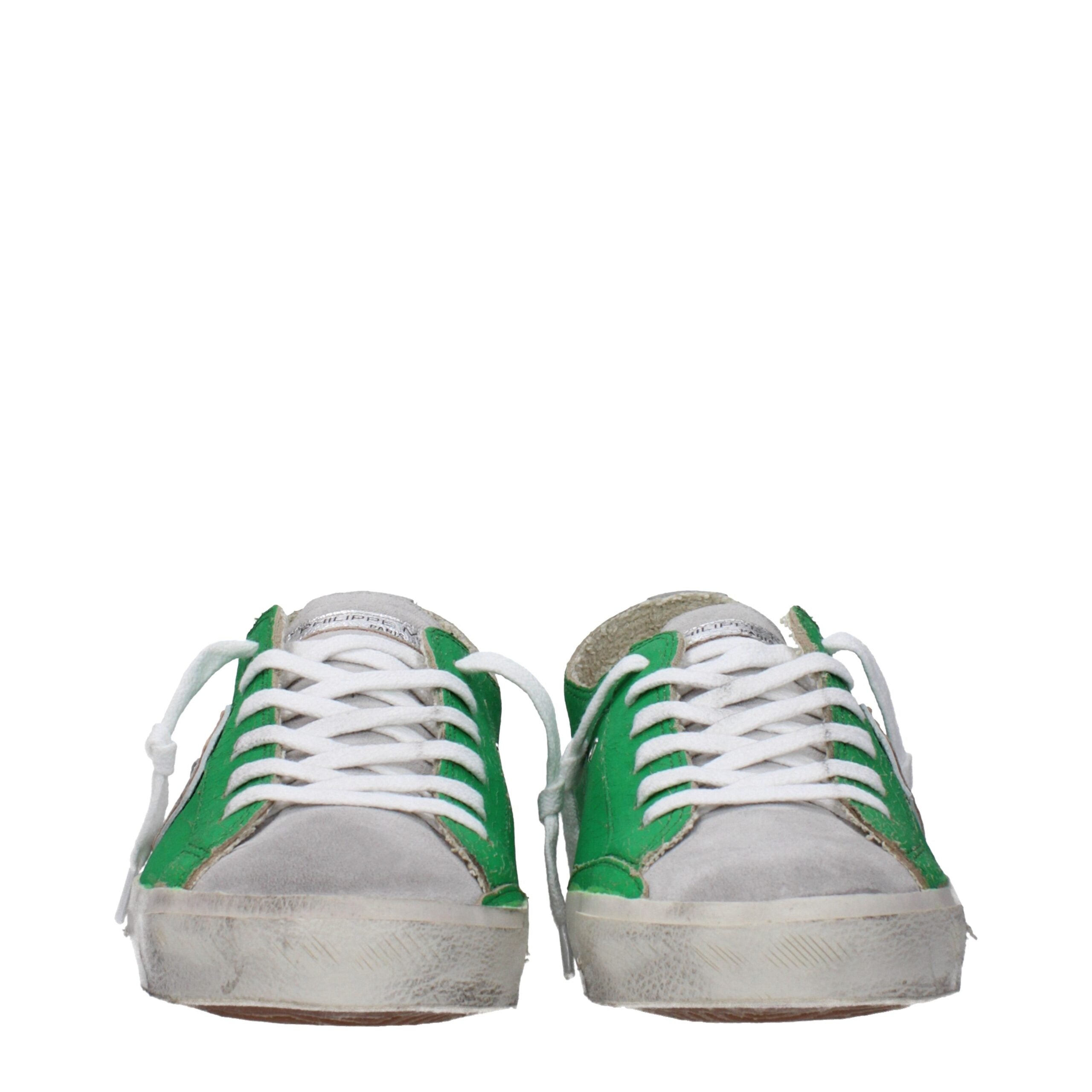 Philippe Model Green Leather Low Tops Philippe Model
