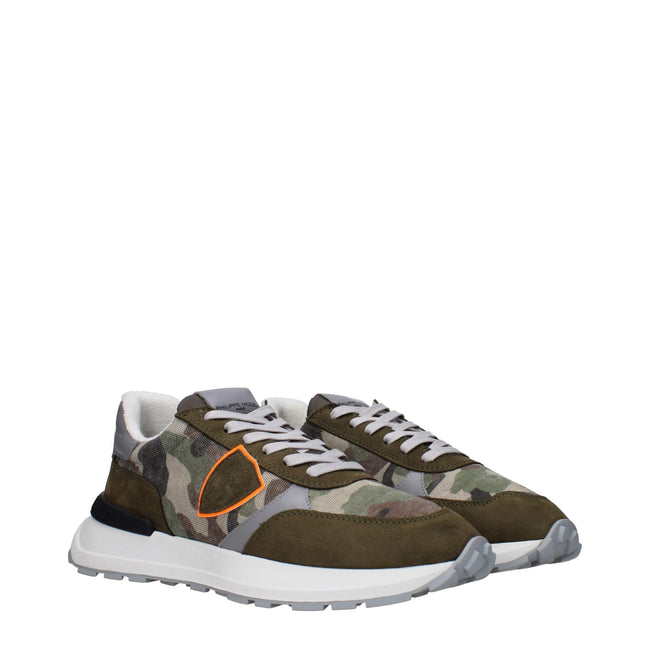 Philippe Model Green Fabric Athletic Sneakers Philippe Model