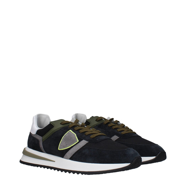 Philippe Model Blue Leather Athletic Sneakers Philippe Model
