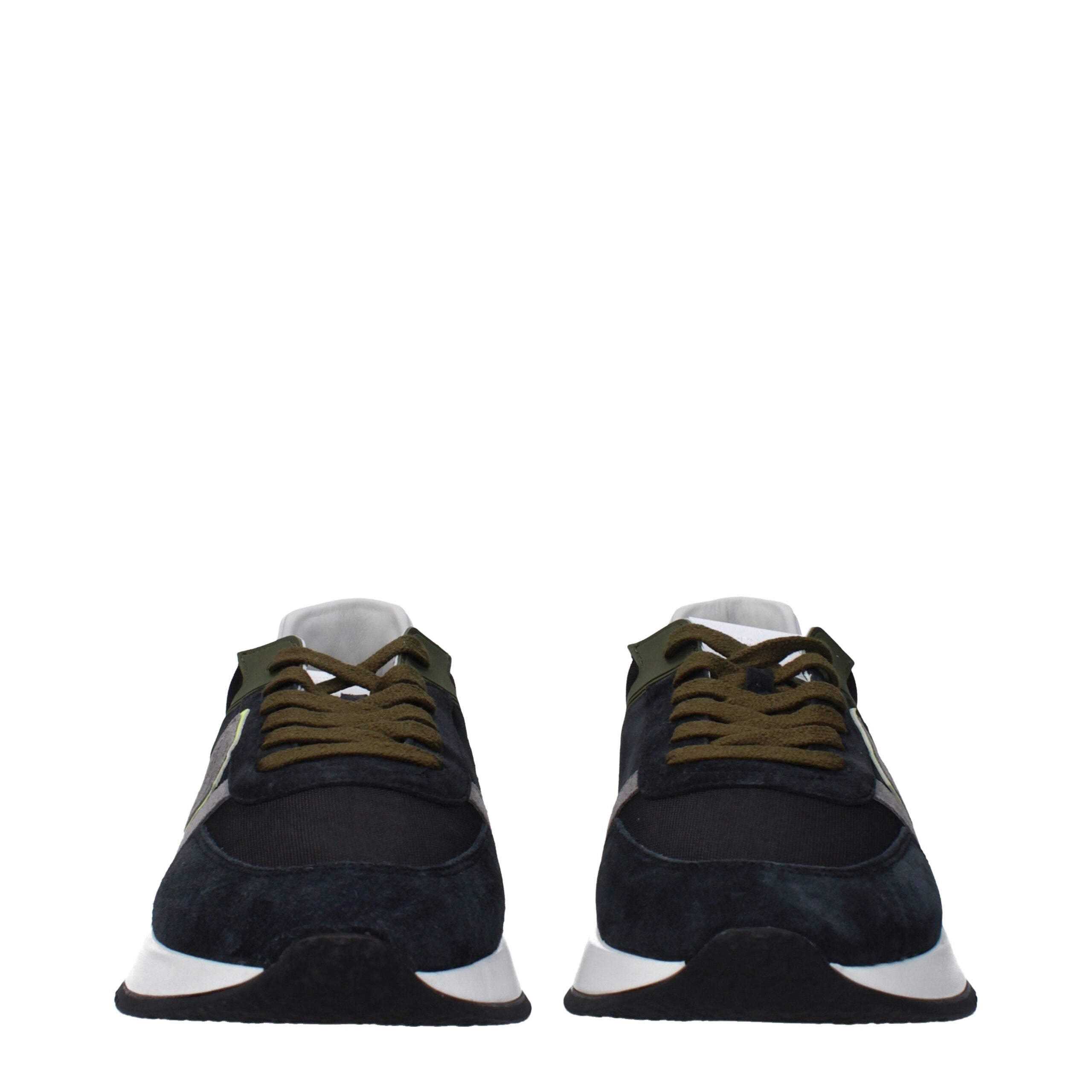 Philippe Model Blue Leather Athletic Sneakers Philippe Model