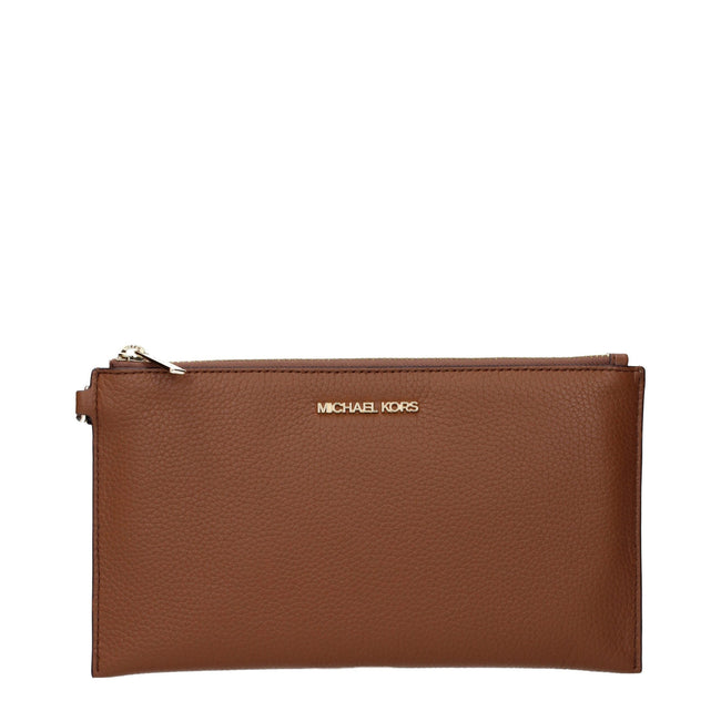 Michael Kors Brown Leather Clutch Bags Michael Kors