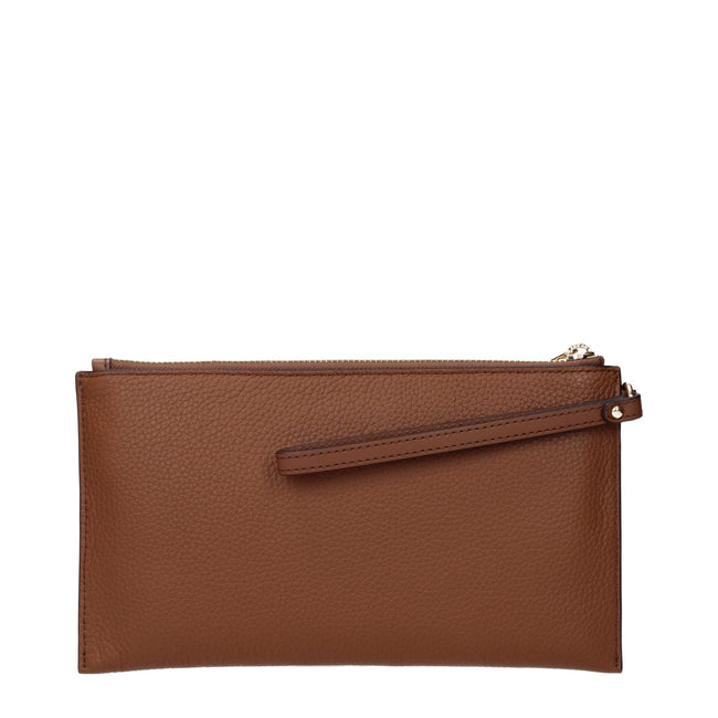 Michael Kors Brown Leather Clutch Bags Michael Kors