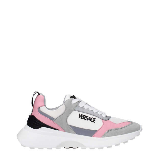 Versace White Fabric Sneakers Versace