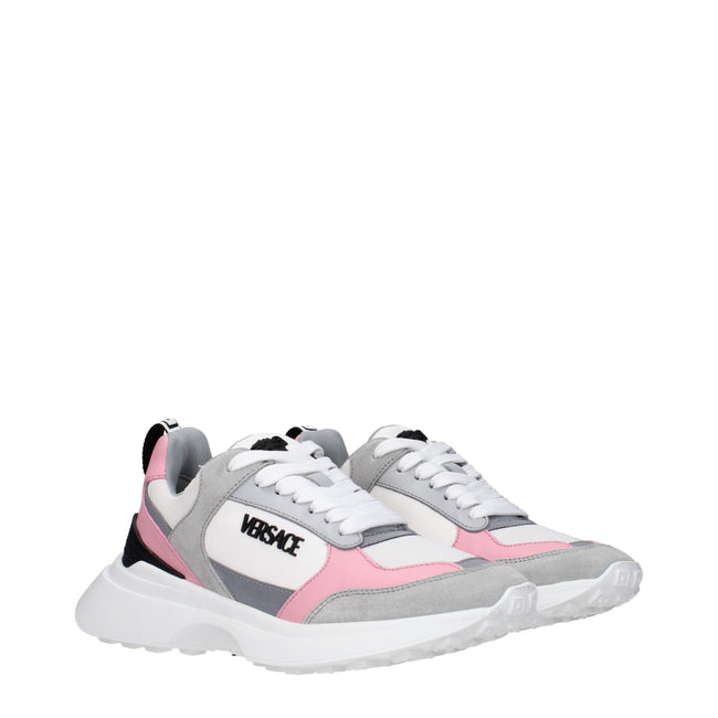 Versace White Fabric Sneakers Versace