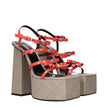 Versace Orange Leather Platforms Versace