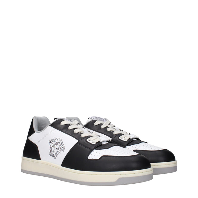 Versace White Leather Low Tops Versace