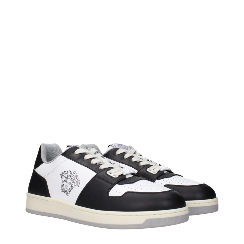 Versace White Leather Low Top Sneakers Versace
