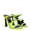 Versace Green Leather Stiletto Heels Sandals Versace