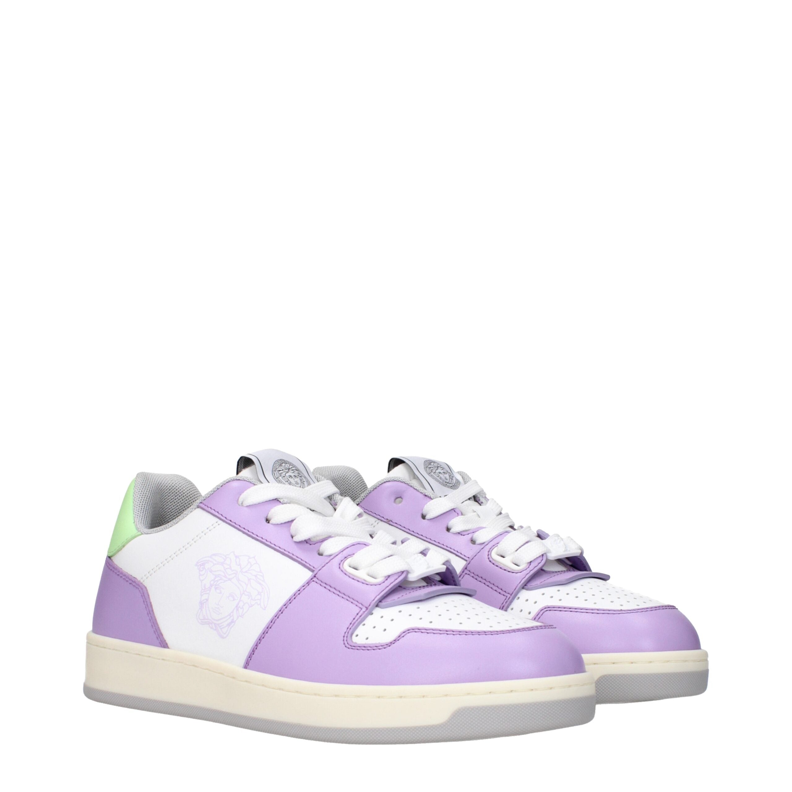 Versace White Leather Low Tops Versace