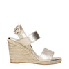 Prada Gold Leather Wedges Sandals Prada