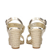 Prada Gold Leather Wedges Sandals Prada