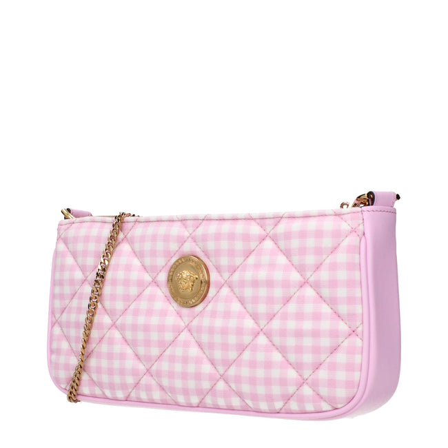Versace Pink Fabric Shoulder Bags Versace