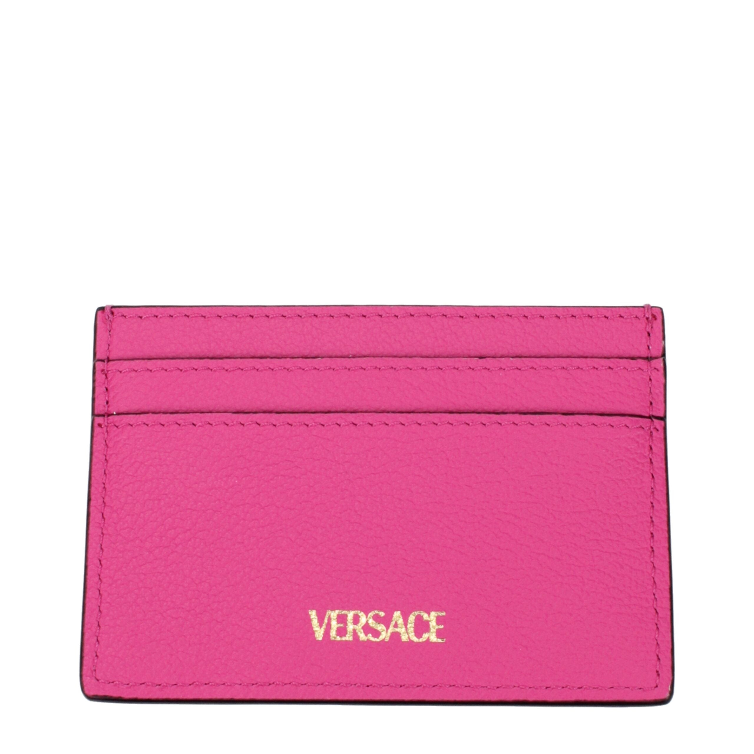Versace Pink Leather Cardholders Versace