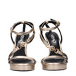 Versace Gold Leather Stiletto Heels Sandals Versace