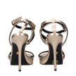 Versace Gold Leather Stiletto Heels Sandals Versace
