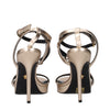 Versace Gold Leather Stiletto Heels Sandals Versace