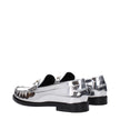 Versace Gray Leather Slip-On Loafers Versace