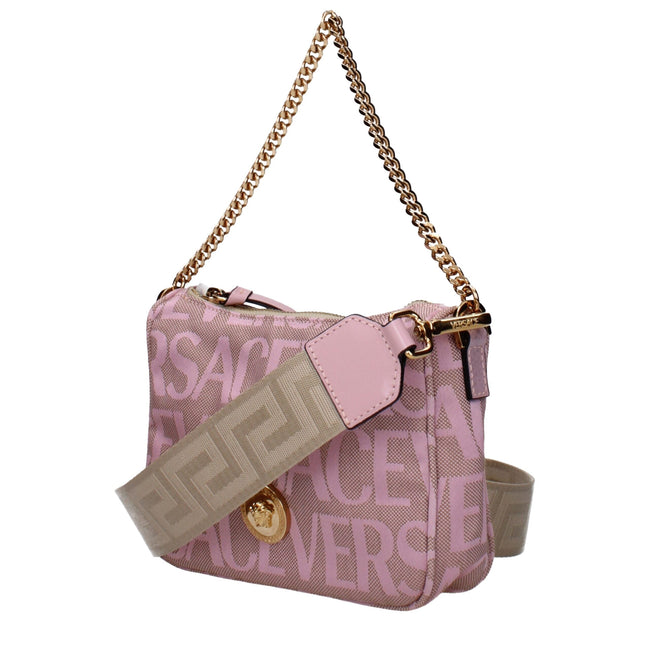 Versace Pink Fabric Handbags Versace