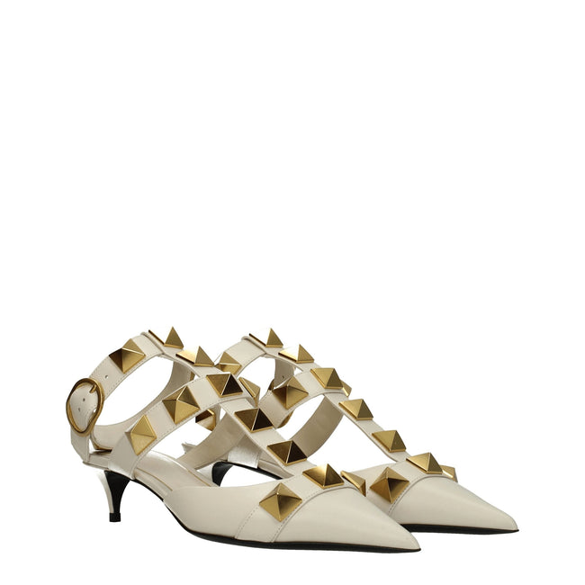 Valentino Garavani Beige Leather Stiletto Heels Sandals Valentino Garavani