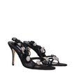 Manolo Blahnik Black Satin Stiletto Heels Sandals Manolo Blahnik