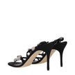 Manolo Blahnik Black Satin Stiletto Heels Sandals Manolo Blahnik