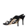 Manolo Blahnik Black Satin Stiletto Heels Sandals Manolo Blahnik