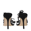 Manolo Blahnik Black Satin Stiletto Heels Sandals Manolo Blahnik
