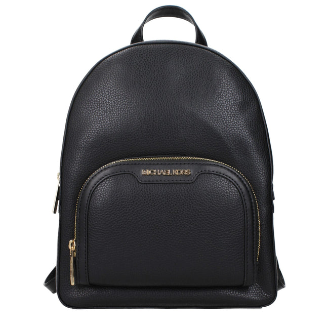 Michael Kors Black Leather Backpacks Michael Kors