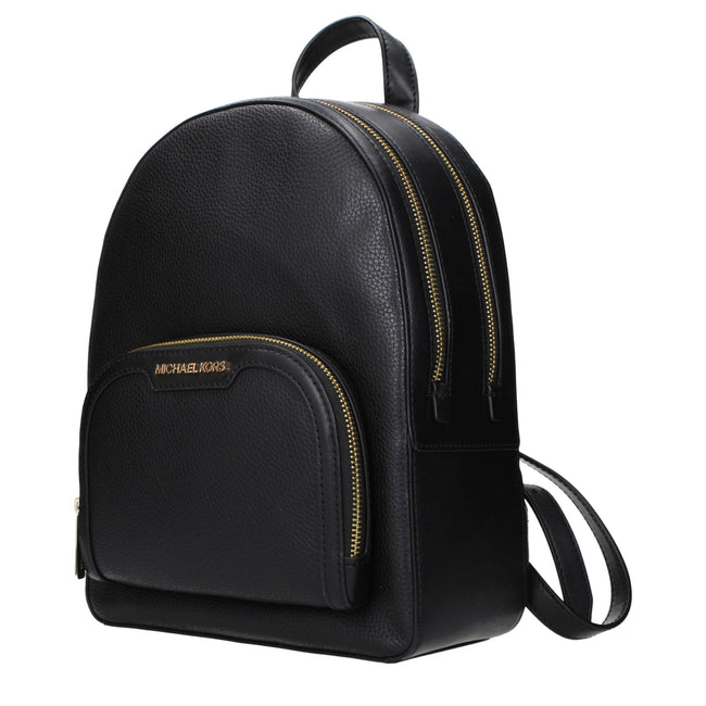 Michael Kors Black Leather Backpacks Michael Kors
