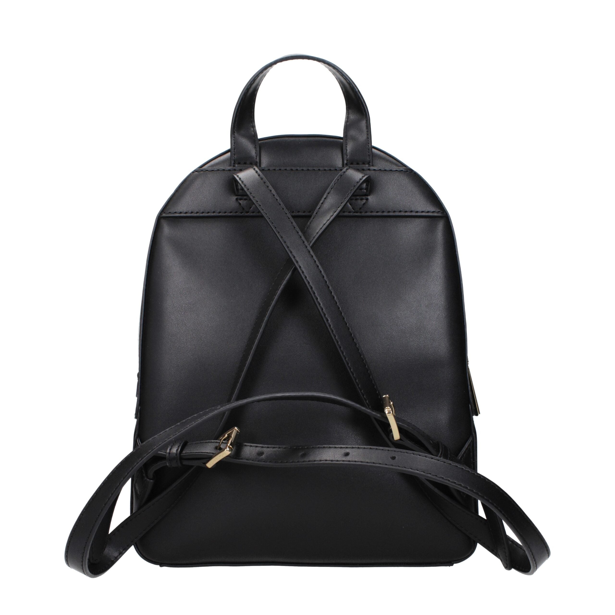 Michael Kors Black Leather Backpacks Michael Kors