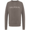 Balmain Gray Cotton Men Sweater Balmain
