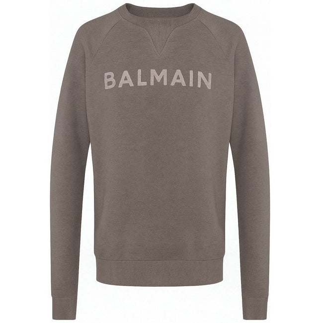 Balmain Gray Cotton Men Sweater Balmain