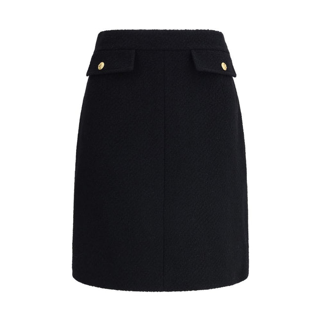 Chloé Black Wool Midi Skirt Chloé